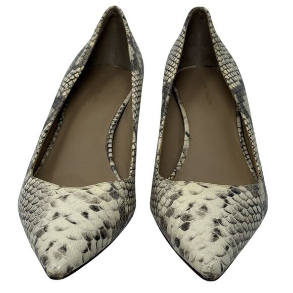 Ann Taylor Python Snake Print Pumps Women’s 9 Leather Low Kitten Heel - Picture 3 of 8